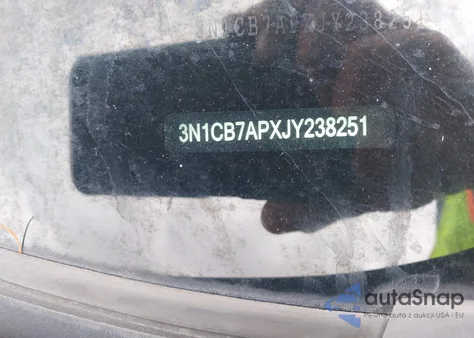 2018 Nissan Sentra Sr Turbo z USA, uszkodzony, nr VIN 3N1CB7APXJY238251